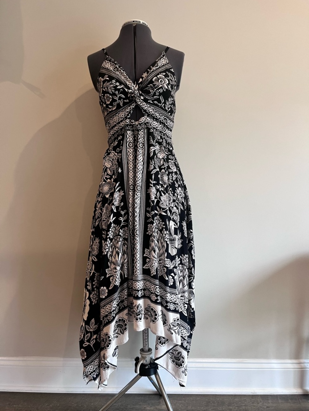 Angie Black and White Strapless High-Low Dress - Picture 2 of 5